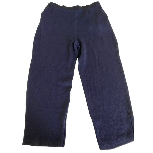 St. John Basics Women's Elastic Waist navy blue knit Pant Size 8 - Picture 2 of 4